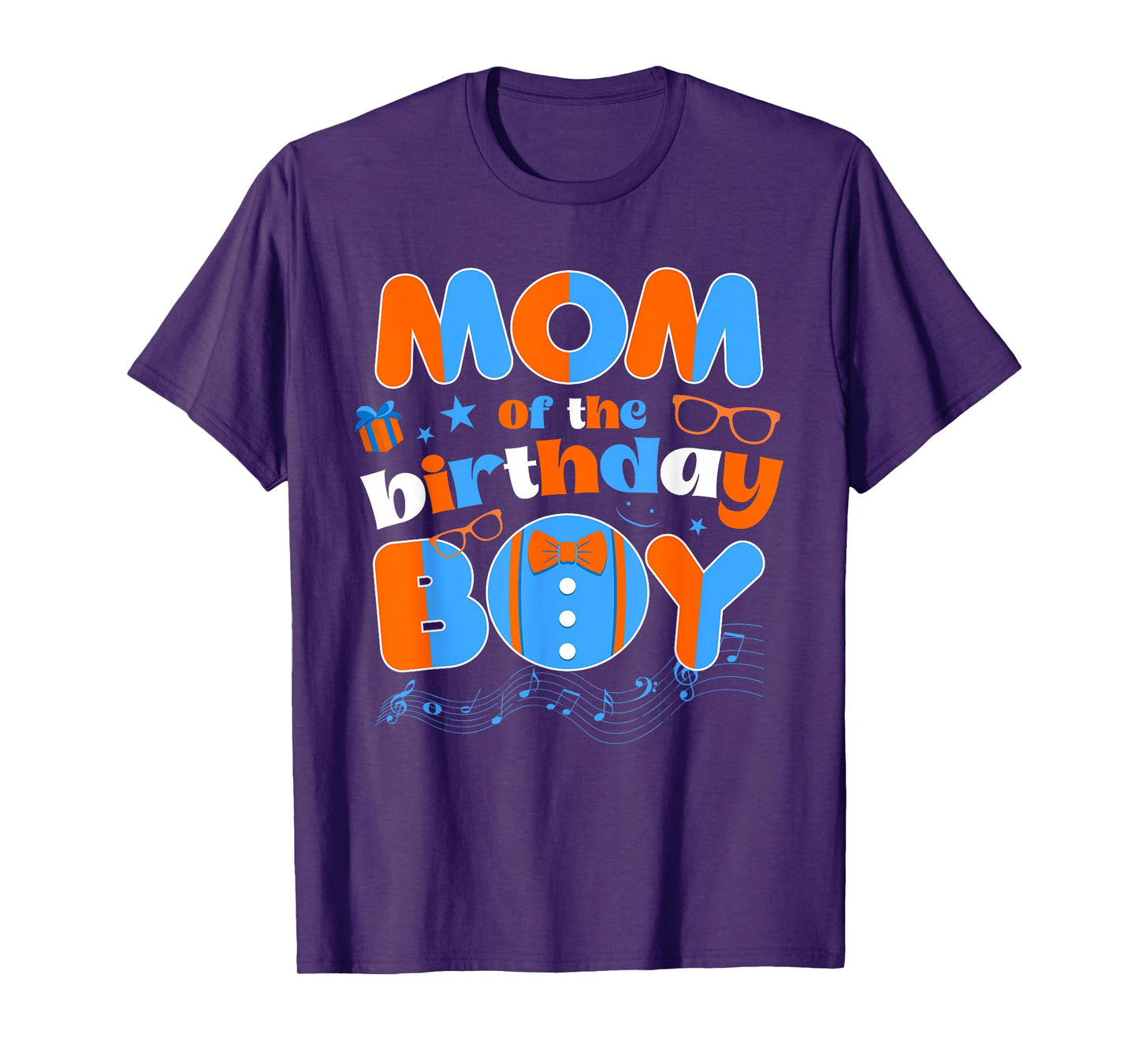 Mom Of The Birthday Boy Matching Family Blippy Funny T-Shirt