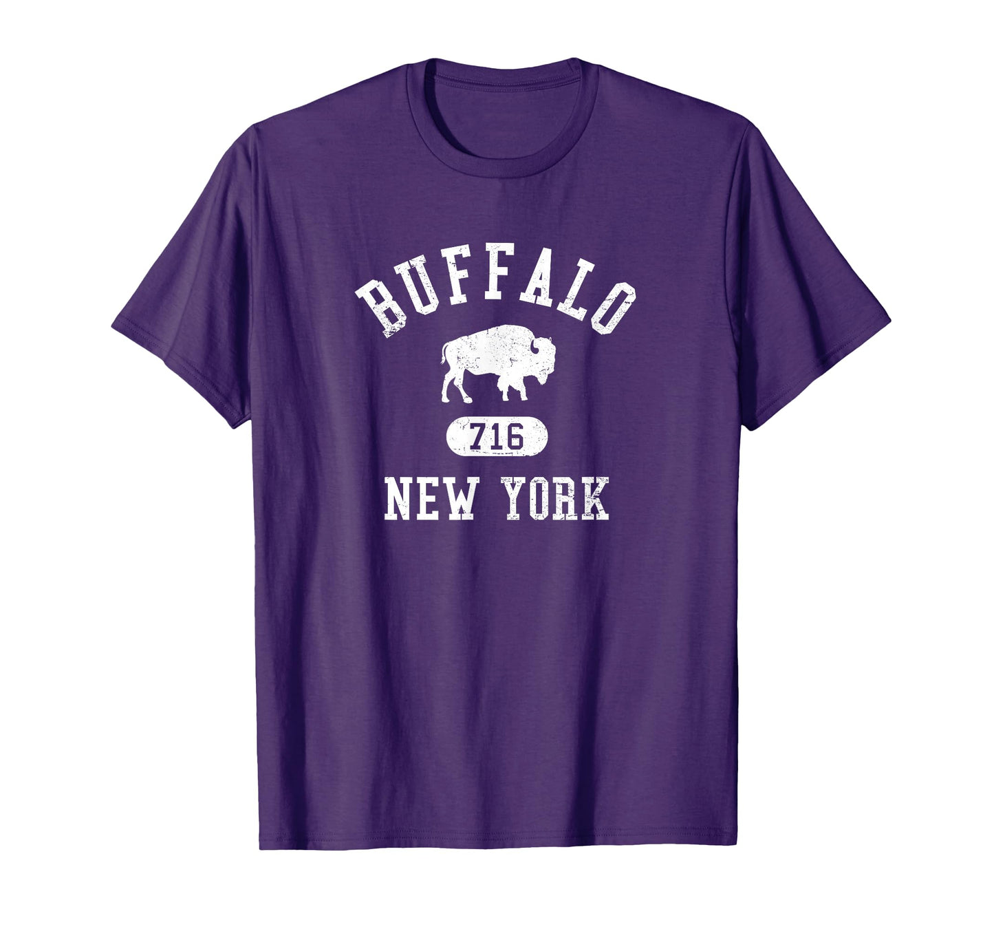 Buffalo New York 716 Collegiate Distressed T-Shirt