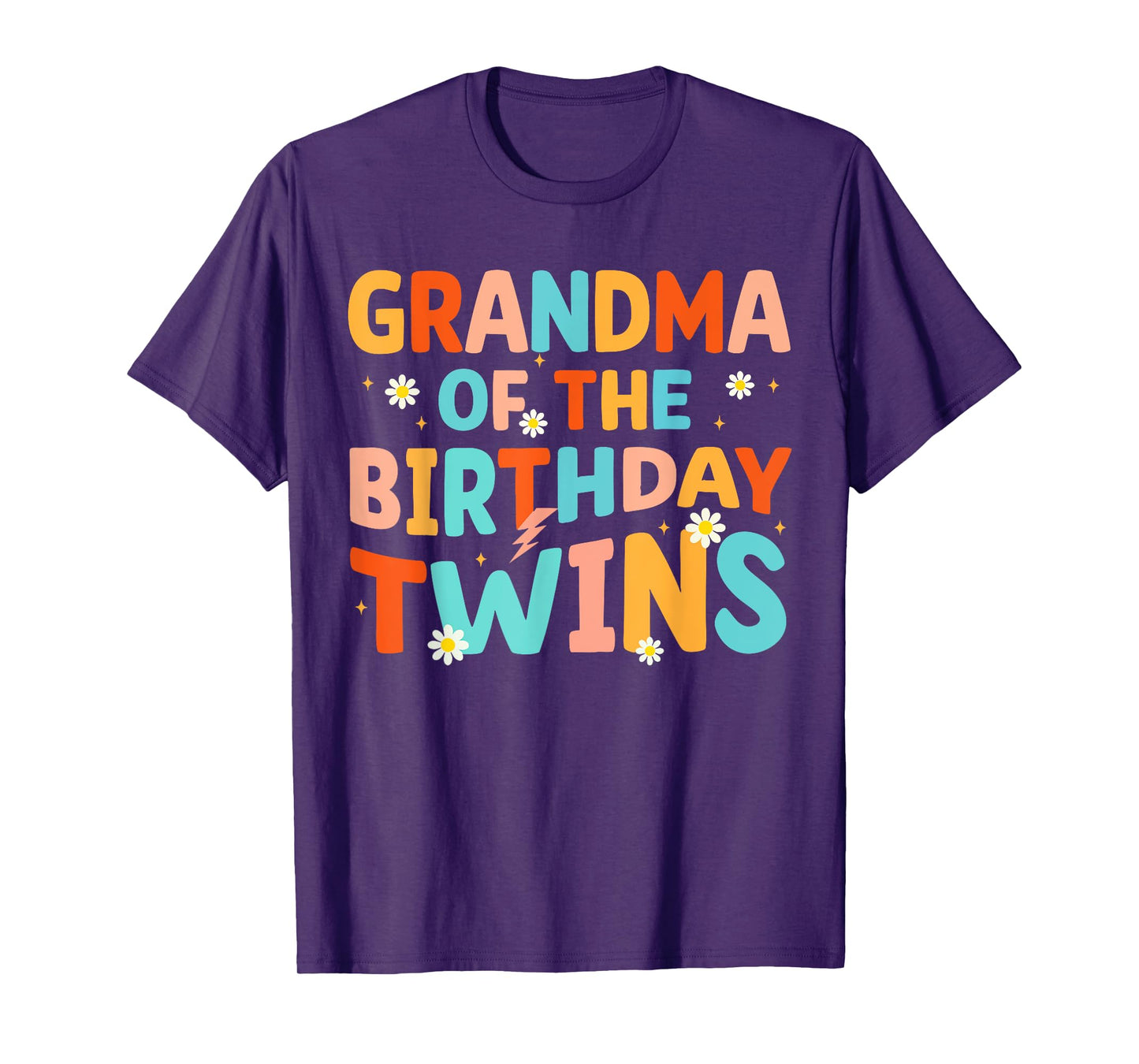 Grandma Of The Birthday Twins Kids Party Retro Bday T-Shirt