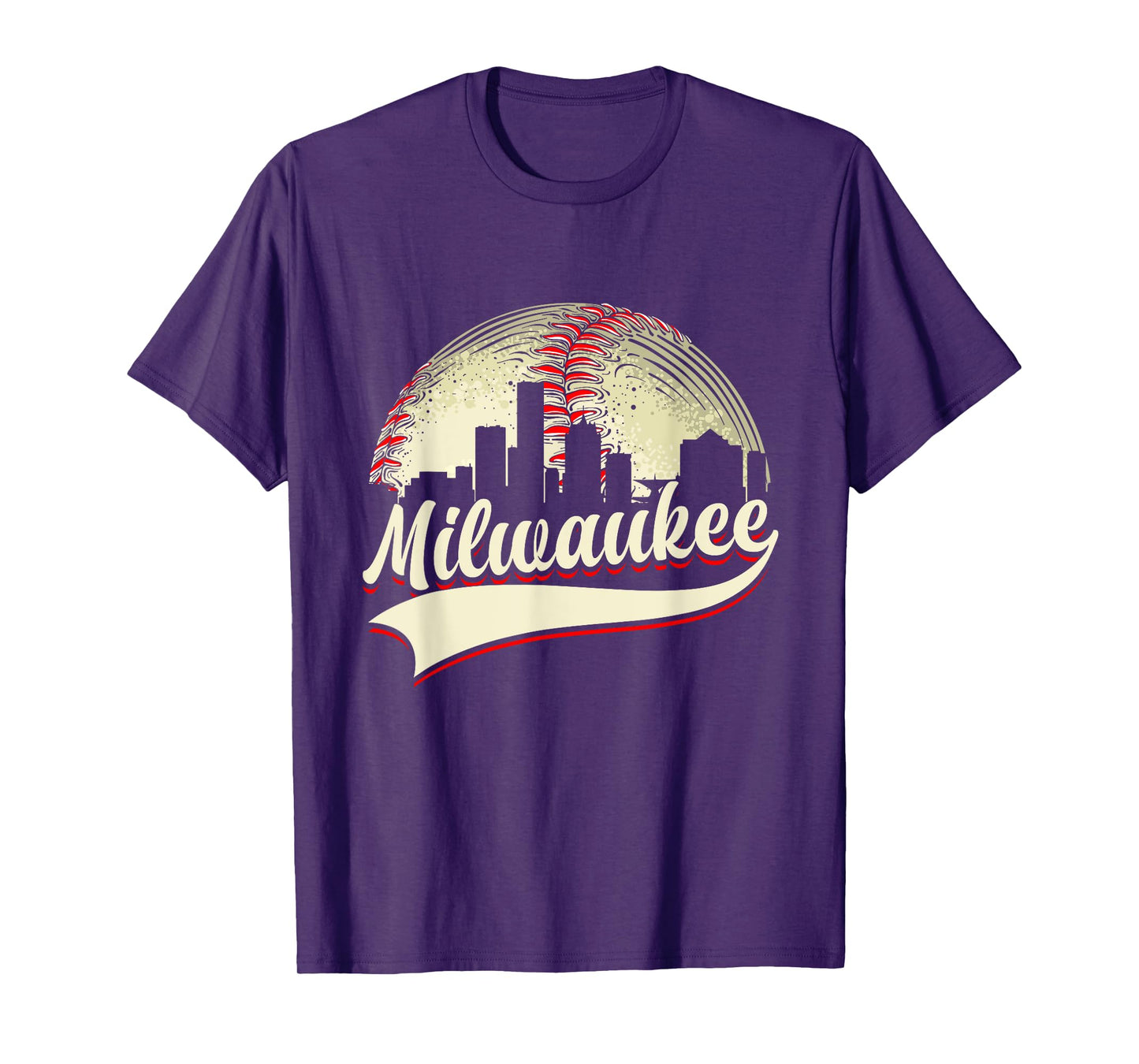Milwaukee Cityscape Graphic Baseball Lover Player and Fans T-Shirt