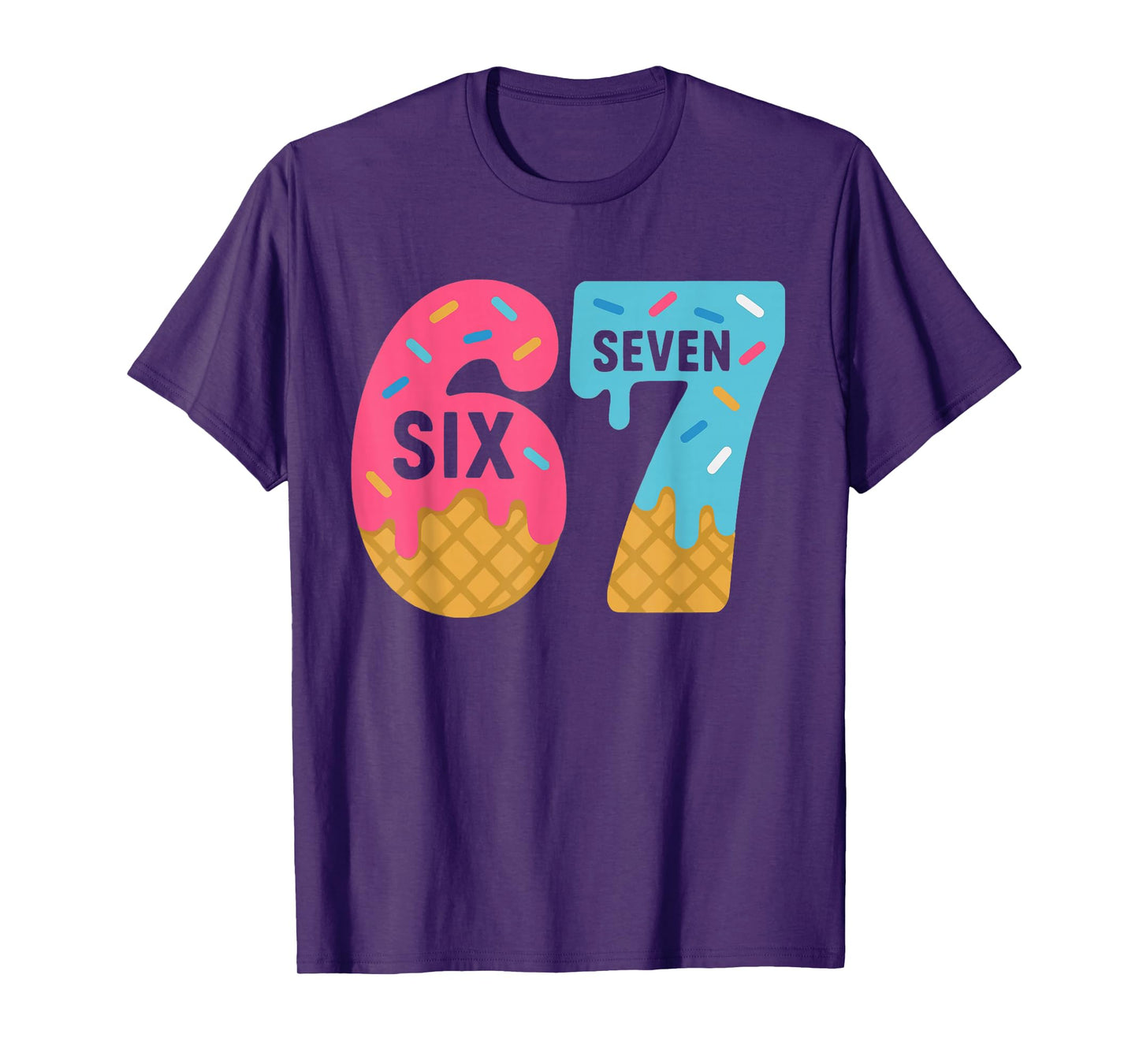 67 Ice Cream Drip Meme Six Seven Gen Alpha Slang T-Shirt