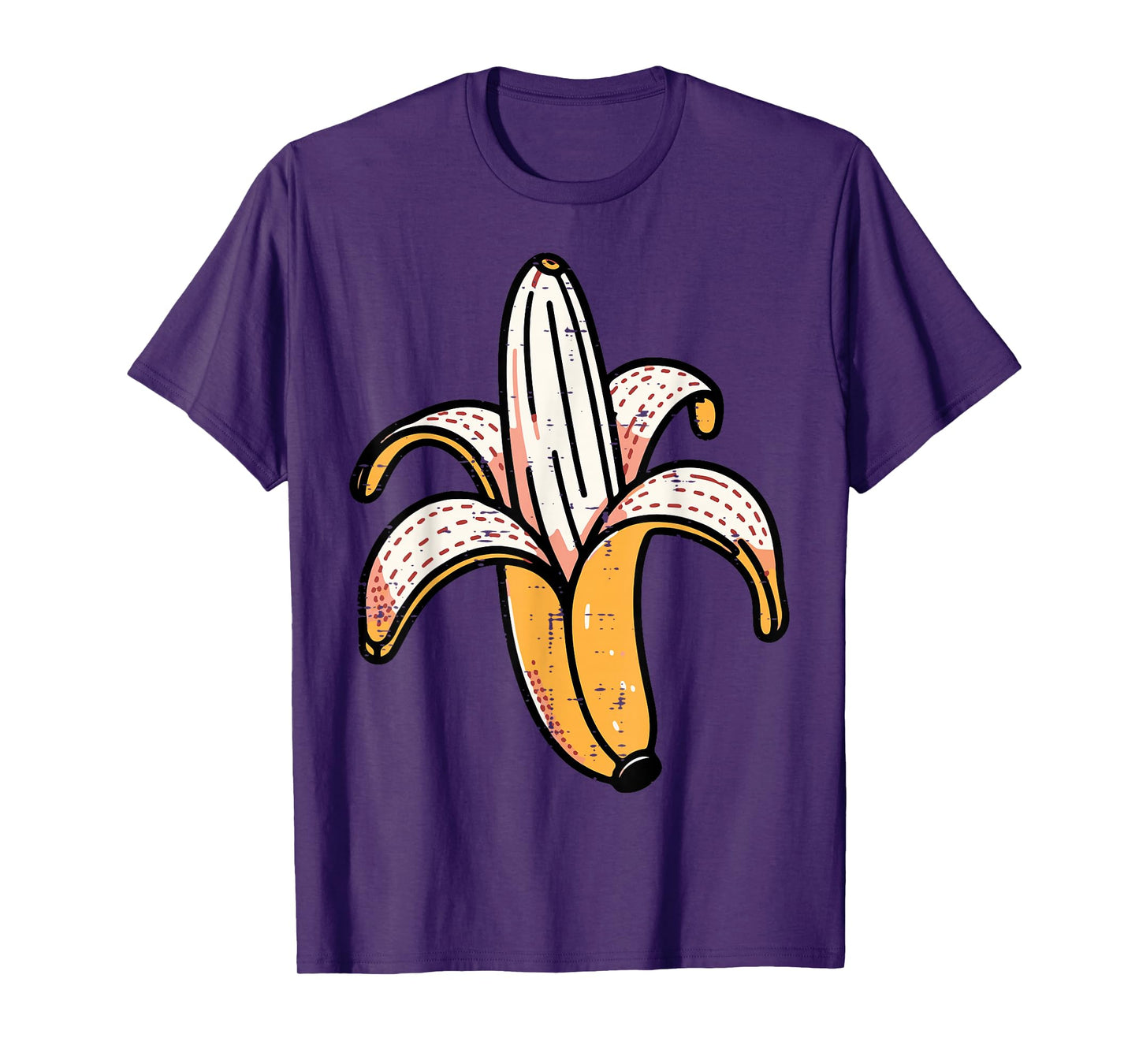 Banana Art Peel Cute Tropical Fruit Cartoon Men Women Kids T-Shirt