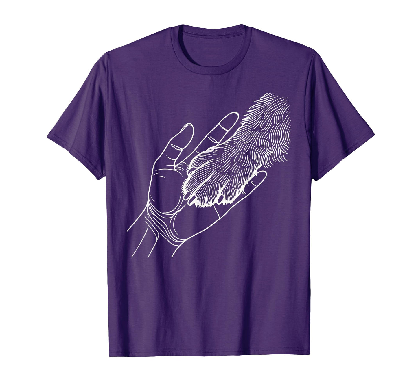 Dog And People Punch Hand Dog Man Friendship Bump Dog's Paw T-Shirt
