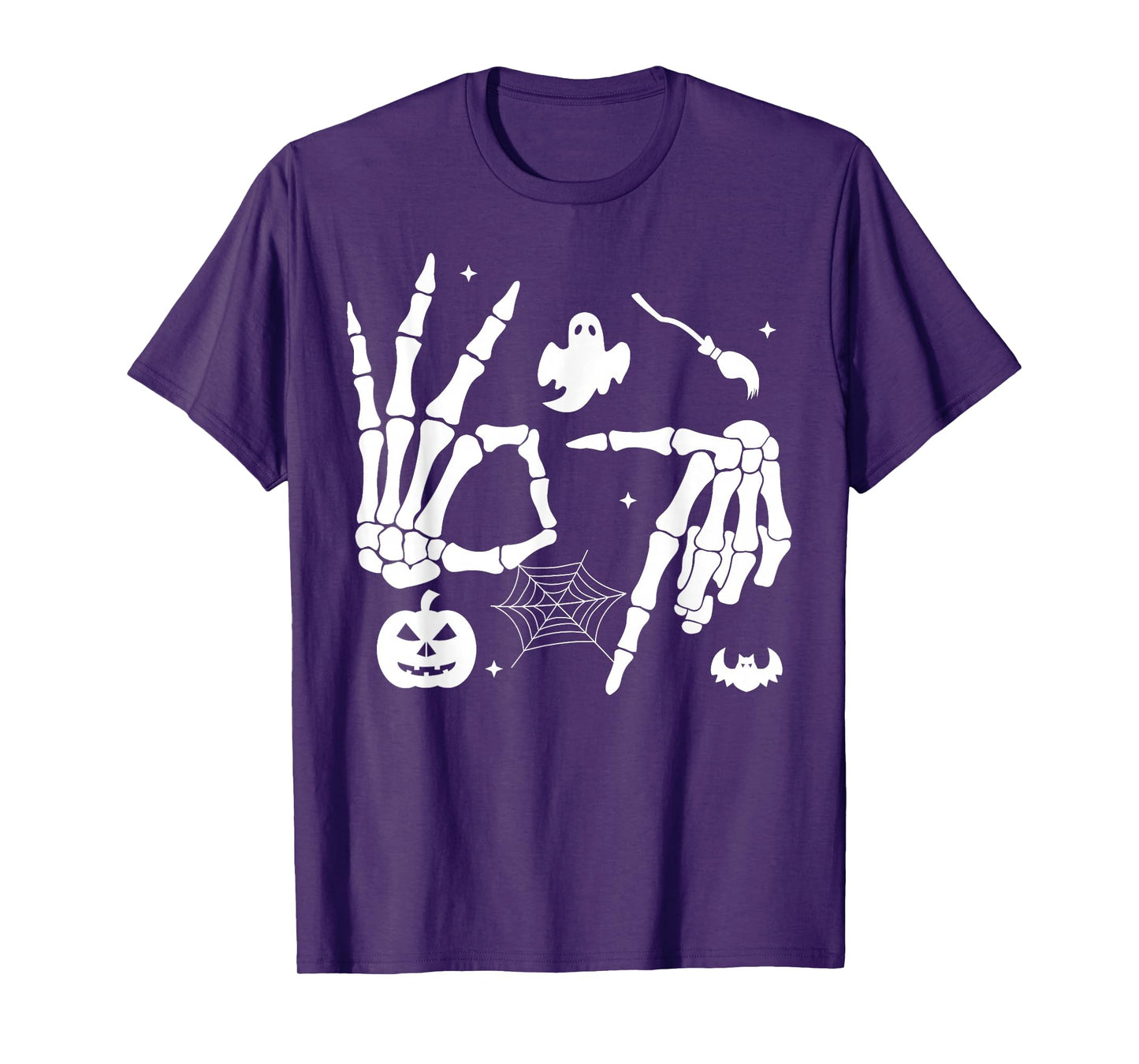 6 7 Meme Halloween Skeleton Hand Sign Six Seven T-Shirt