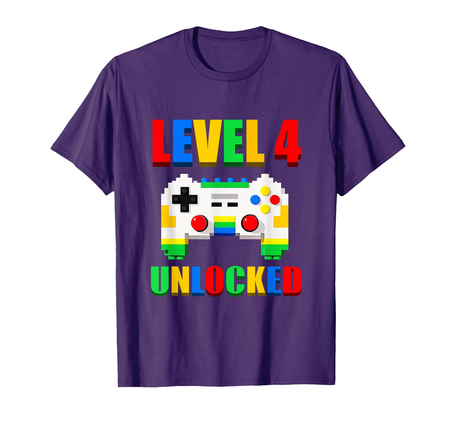Level 4 Unlocked Gamer 4 Year Old Video Game Birthday Boys T-Shirt
