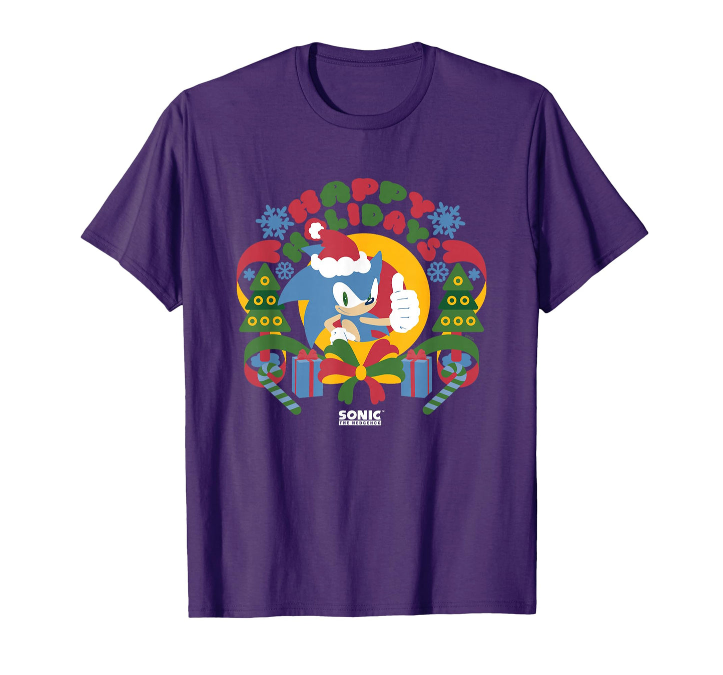 Sonic The Hedgehog Christmas Happy Holidays Vintage Logo T-Shirt
