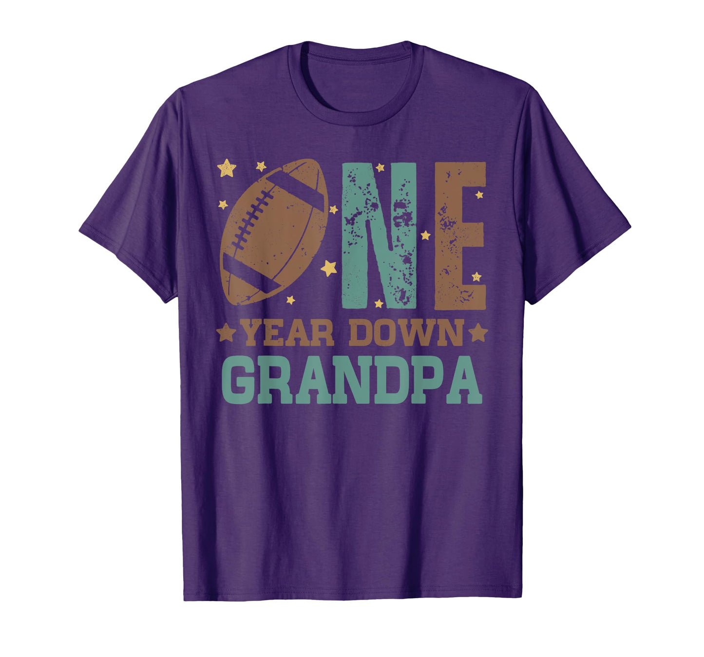 Grandpa of the 1 Year old Football 1st Year Down Birthday T-Shirt