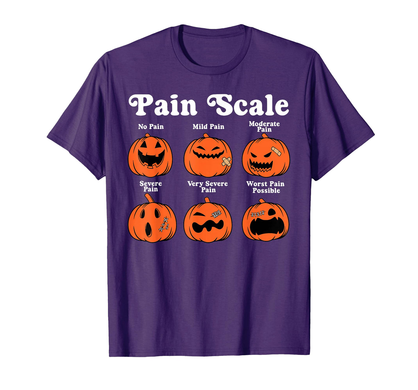 Pain Scale Spooky Pumpkin Fall Halloween Trauma Nurse Triage T-Shirt