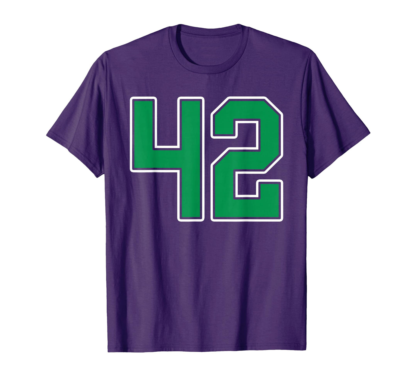 Kelly Green White Number 42 Jersey Player Uniform #42 T-Shirt