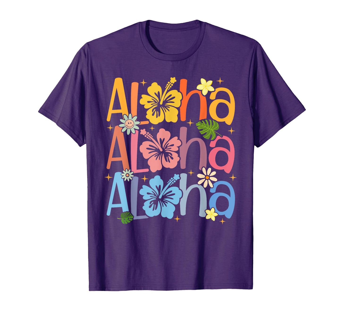 Cute Aloha Hawaiian Summer Vacation Shaka Hibiscus Kids Girl T-Shirt