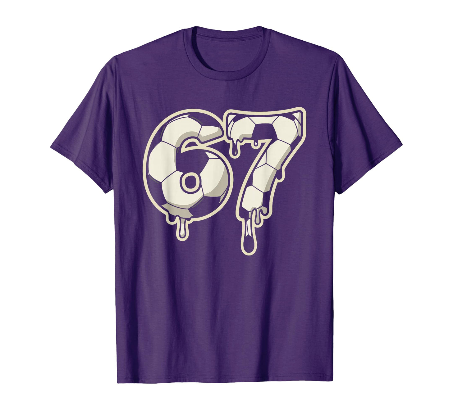 6 7 Soccer Ball Drip Graphic Six Seven Meme T-Shirt