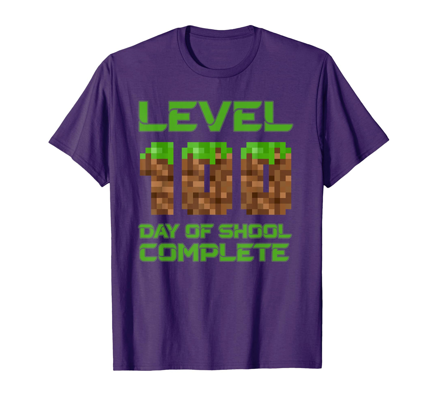 Level 100 Days Of School Complete Pixel Video Games Boys T-Shirt