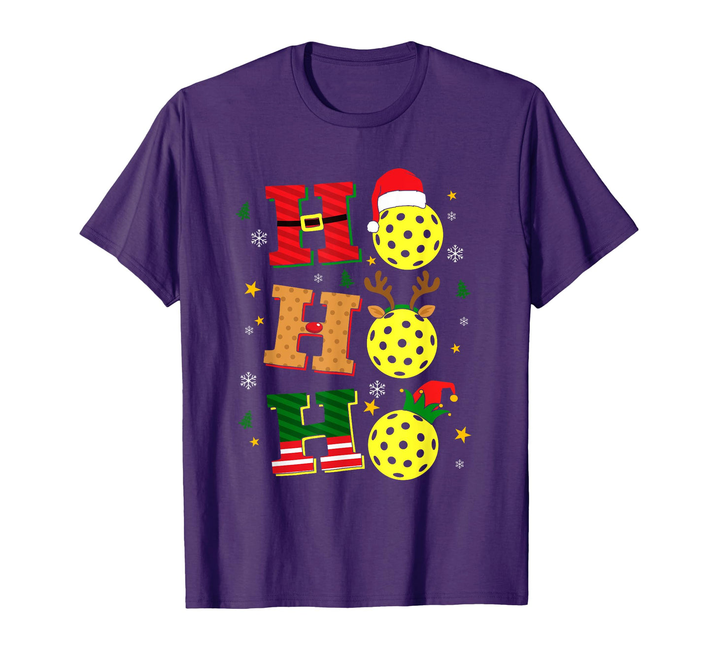 Christmas Pickleball Ho Ho Ho Paddle Sports Players Holiday T-Shirt