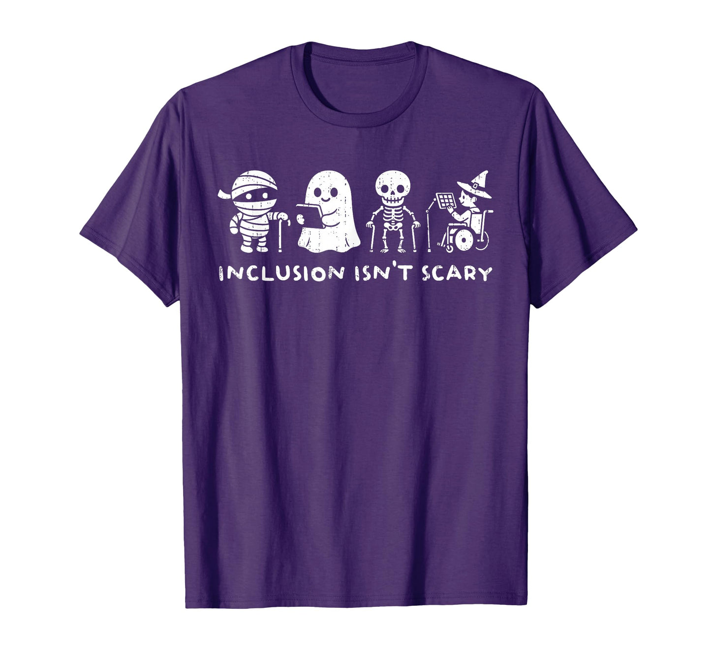 Inclusion Isn't Scary SLP Halloween Ghost Mummy Sped Teacher T-Shirt