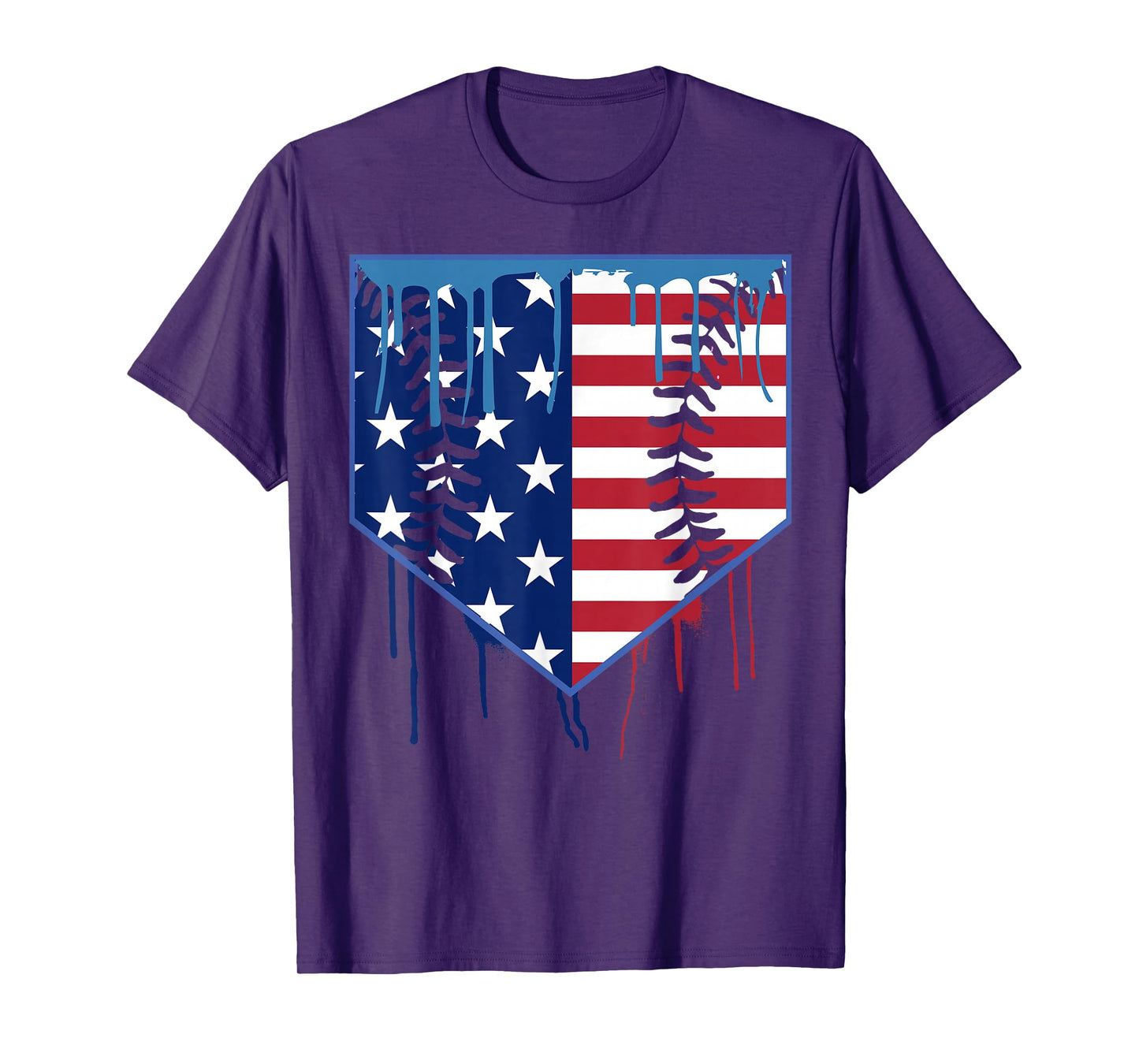 Baseball Drip Boys Ice Cream Patriotic American Flag T-Shirt
