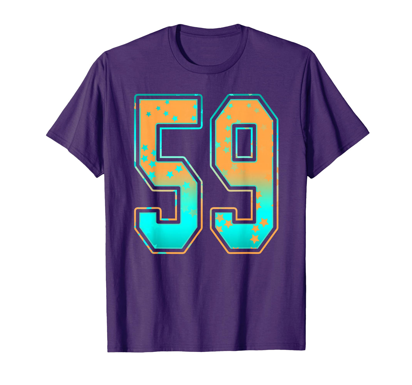 Mint Green Teal Orange Number 59 Jersey Player Uniform #59 T-Shirt
