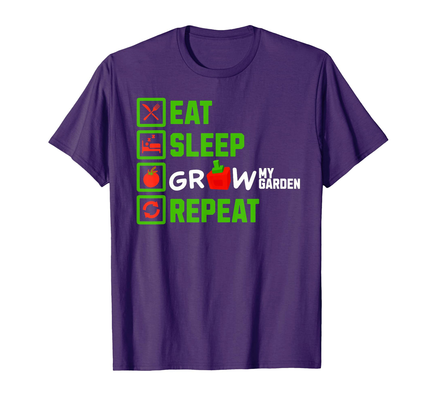 EAT Sleep Grow My Garden Repeat Boys Girls Gamer Gaming Tee T-Shirt