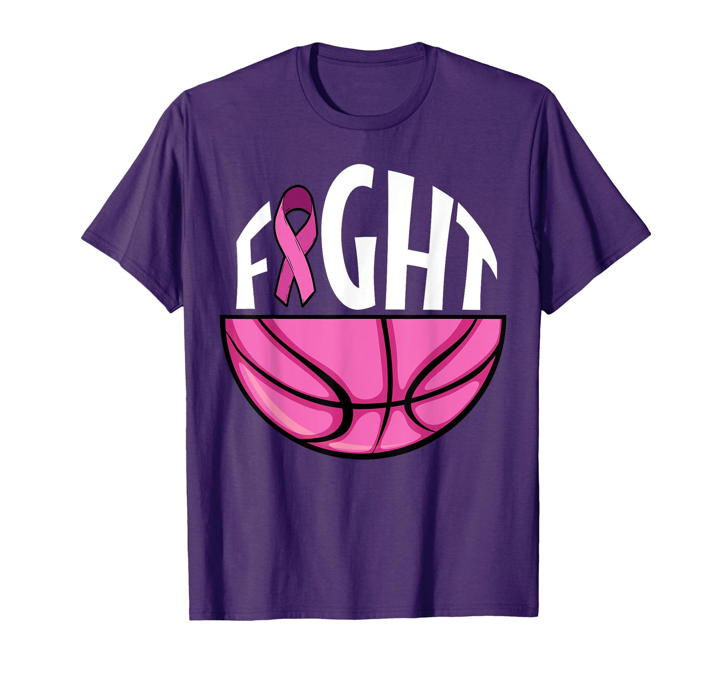 Breast Cancer Awareness Pink Ribbon Basketball Team Support T-Shirt