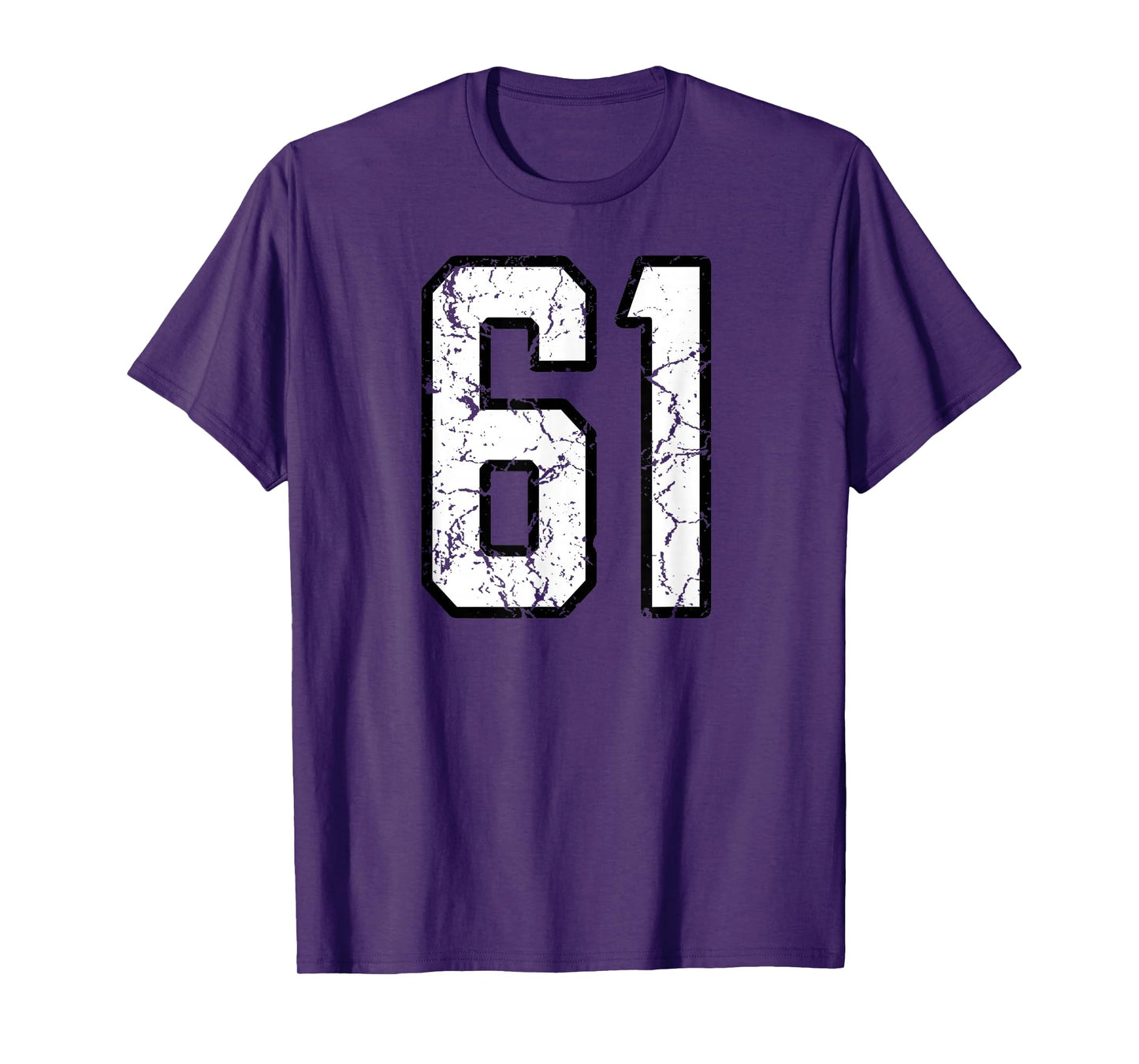 White and Black Sports Number 61 Jersey Uniform Player T-Shirt