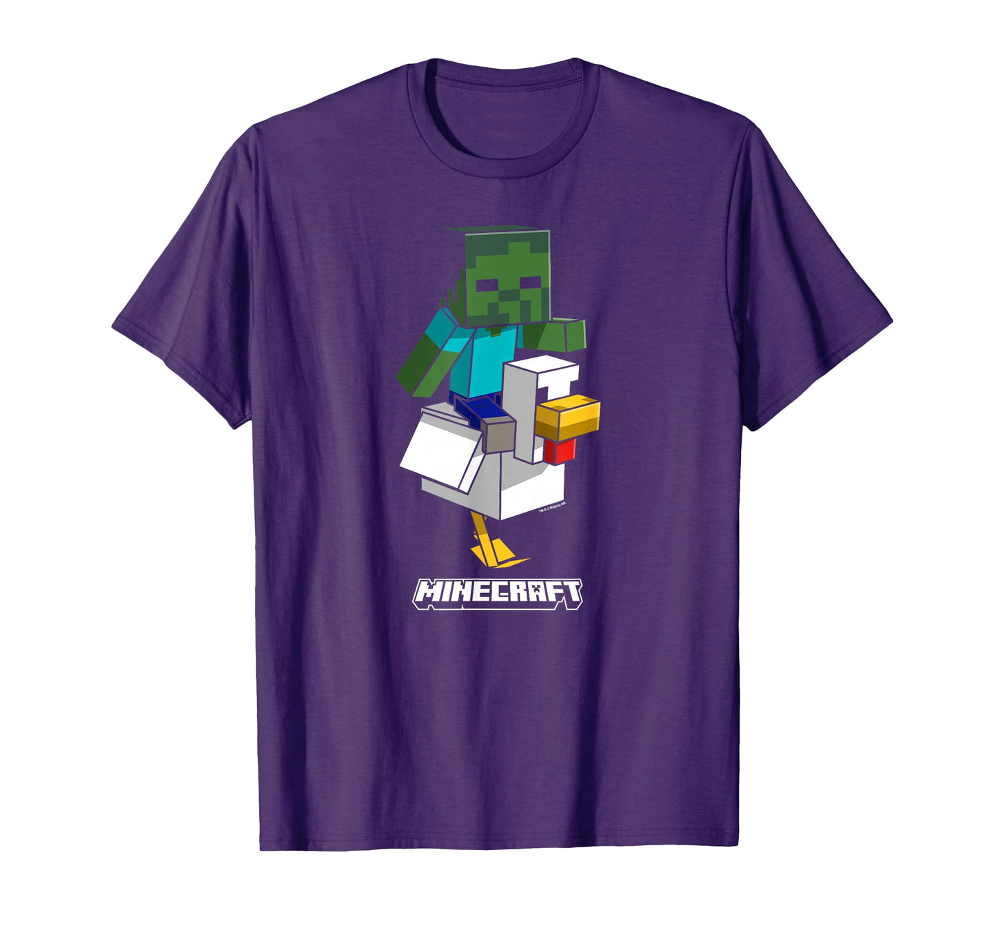 Minecraft Chicken Jockey Aiming To Attack T-Shirt