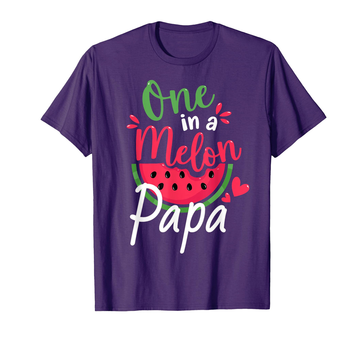 One in a Melon Papa 1st Birthday Cute Summer Family Matching T-Shirt