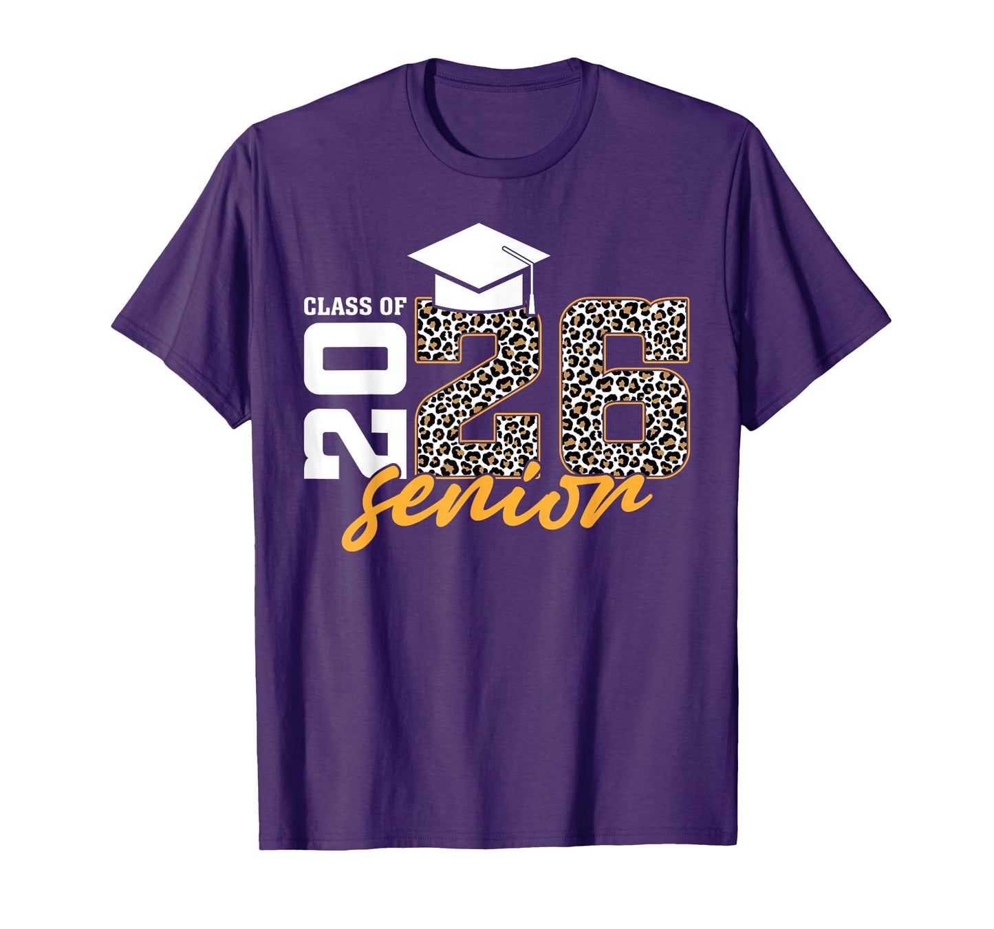 Senior 26 Class Of 2026 Leopard Graduation Women Girls T-Shirt