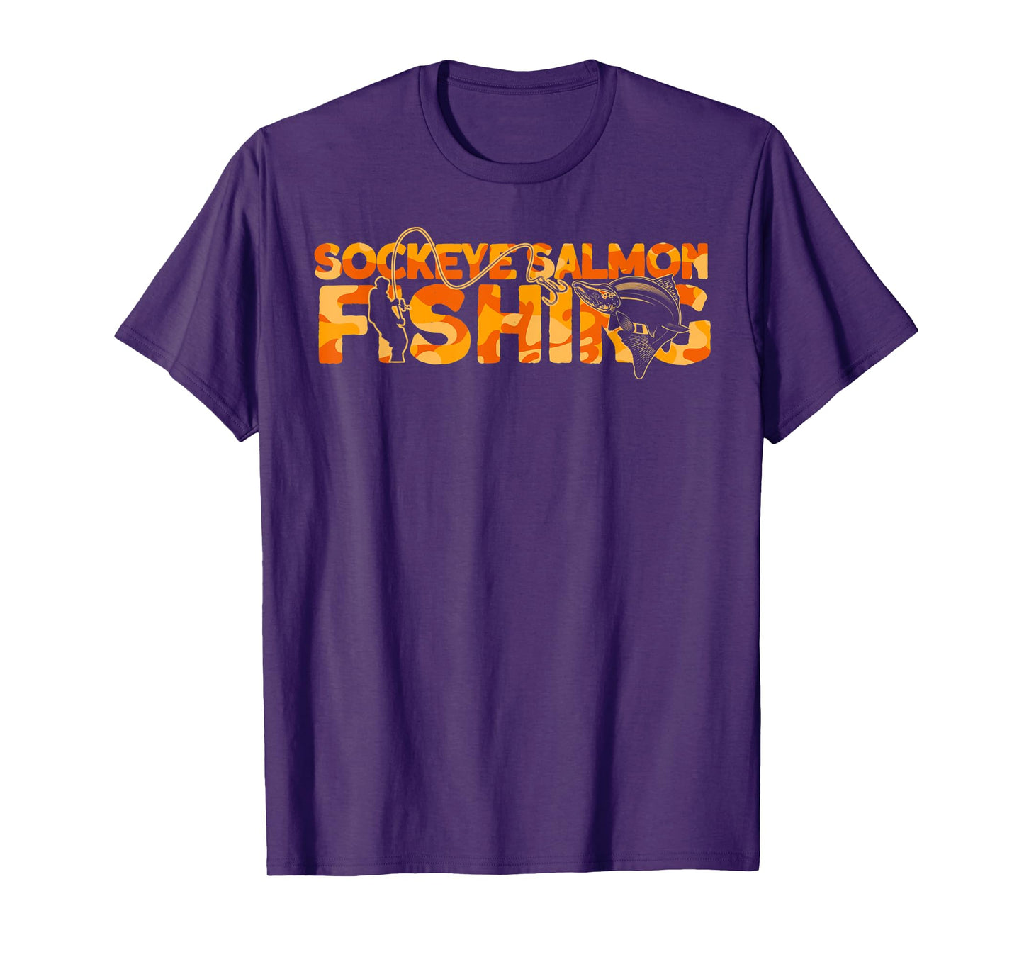 Sockeye Salmon Fisherman Orange Sockeye Salmon Fishing T-Shirt