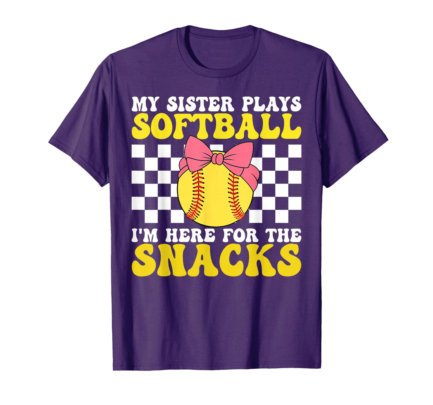 My Sister Plays Softball Pink Softball Sister Toddler Bow T-Shirt