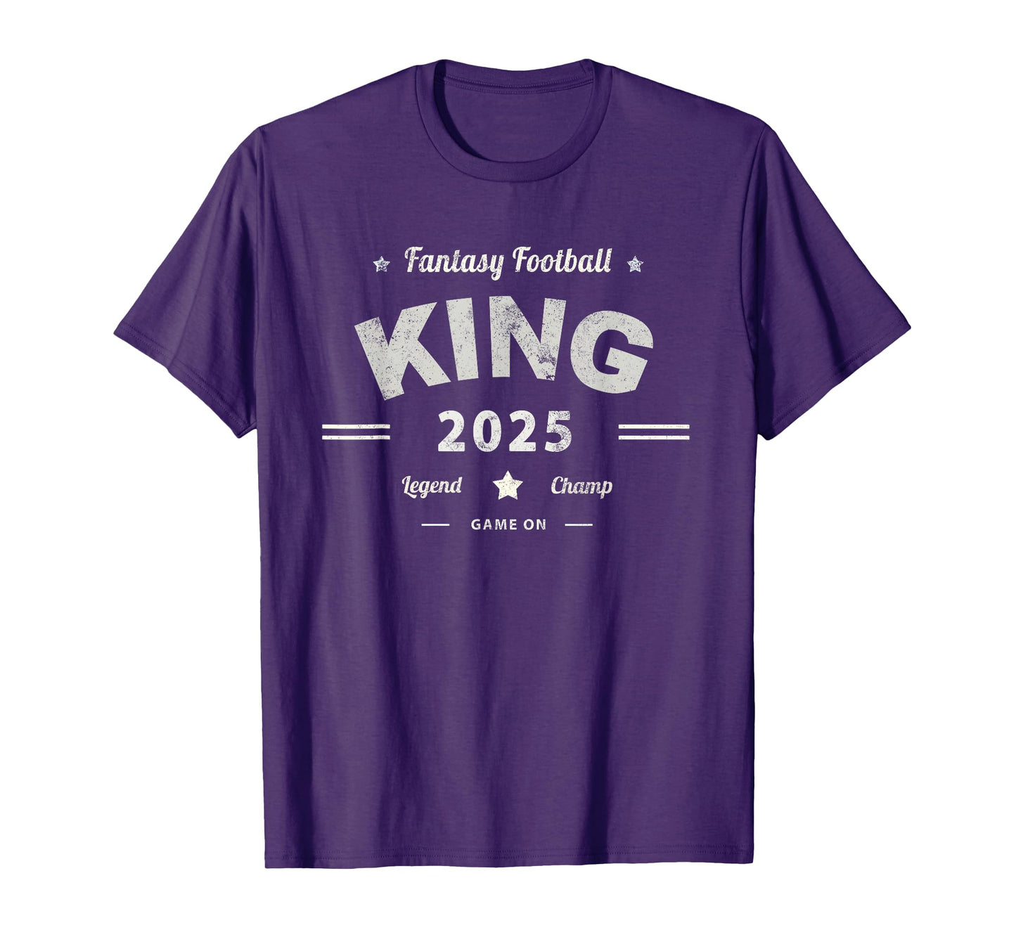 Vintage Fantasy Football King 2025 Legend Commish Genius T-Shirt