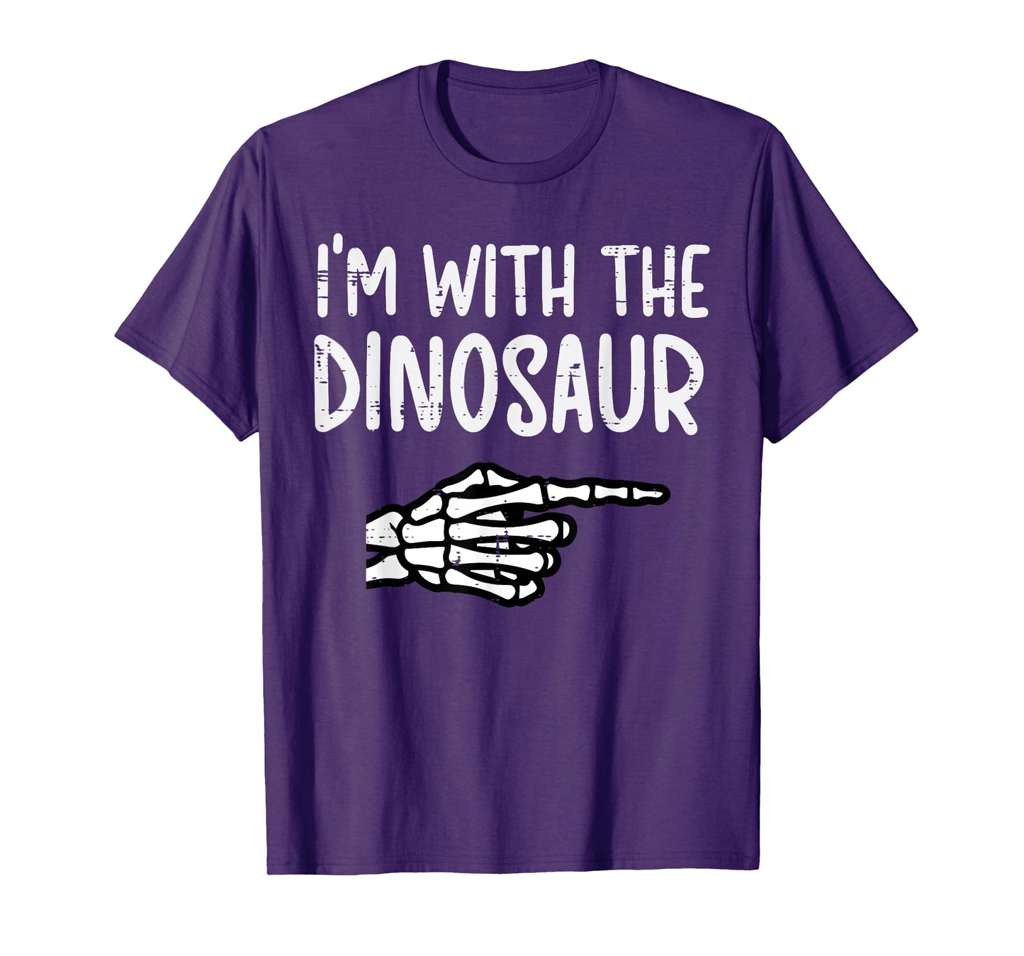 Halloween Im with Dinosaur Funny Costume Mom Dad Men Women T-Shirt