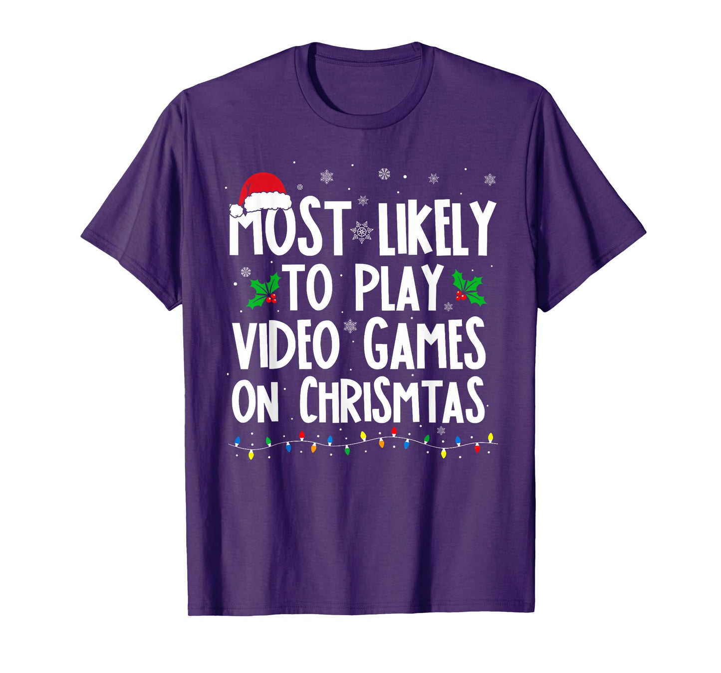Funny Gamer Most Likely to Play Video Games On Christmas Kid T-Shirt