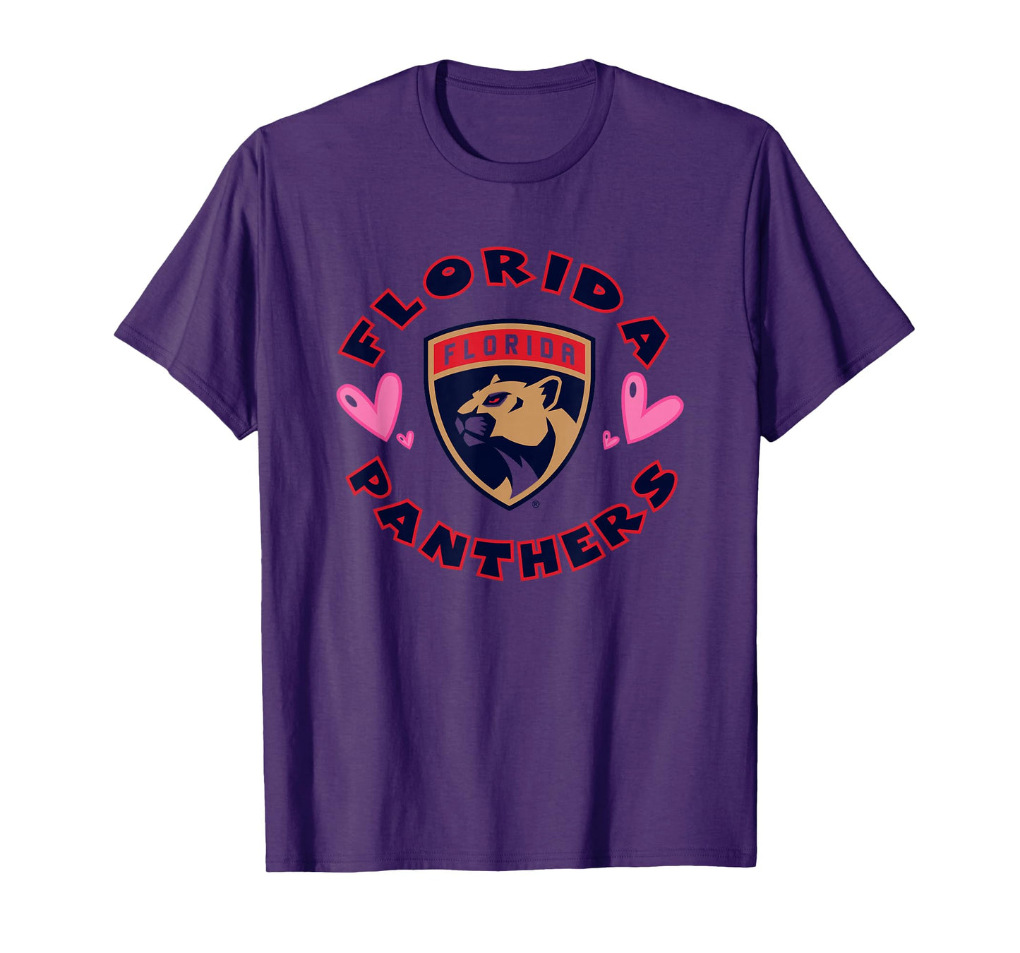 Florida Panthers Valentine Hearts NHL Officially Licensed T-Shirt