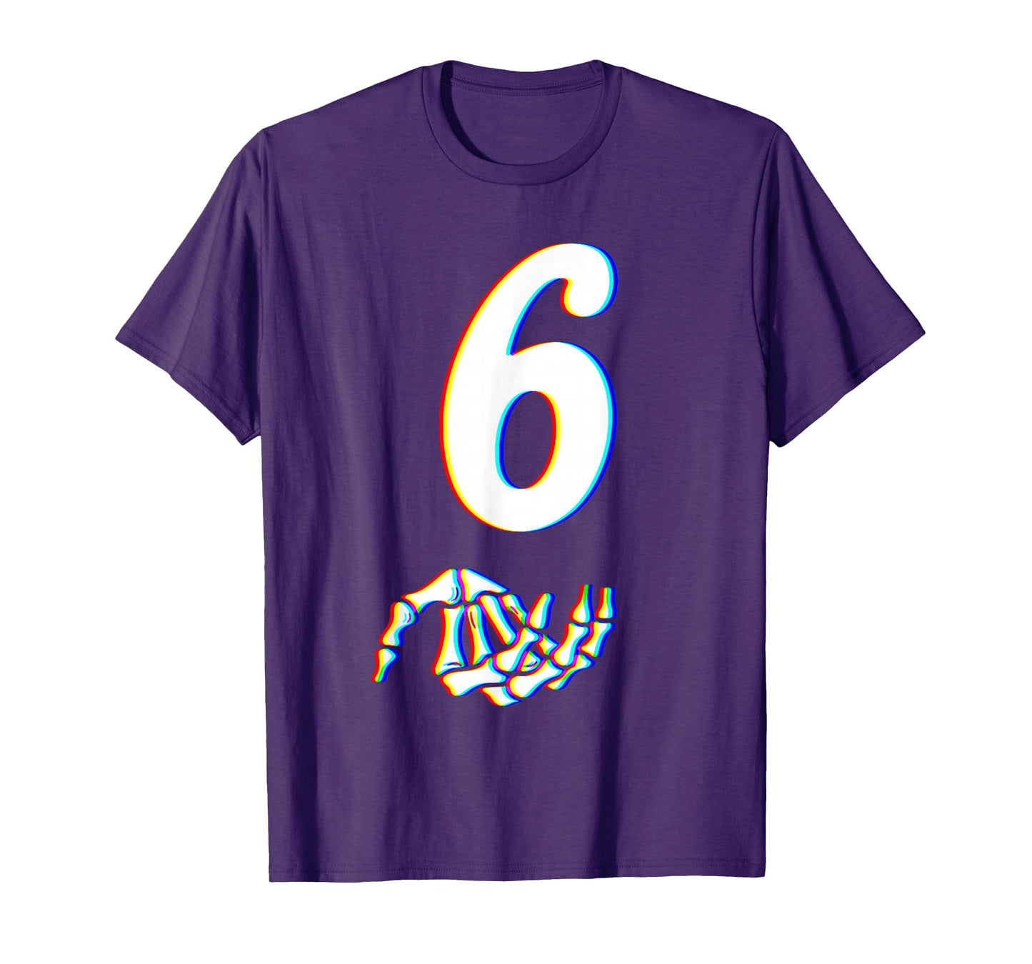 Number 6 Matching 67 Meme Skeleton Hand Halloween Costume T-Shirt
