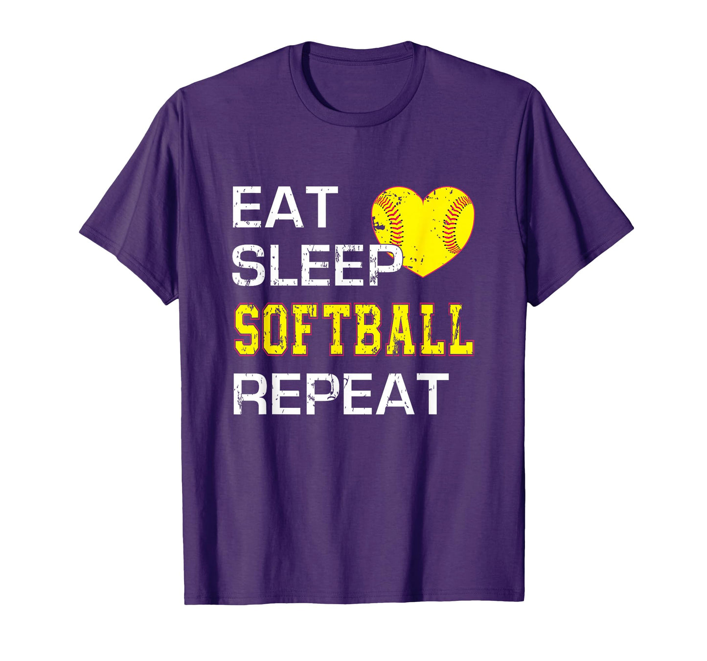 Funny Softball Eat Sleep Softball Repeat for Girls Softball T-Shirt