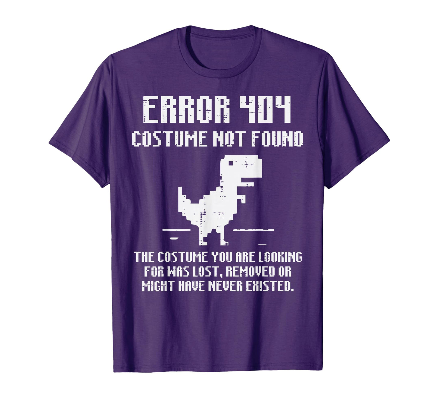 Halloween Dino Error 404 Costume Funny Tech Men Women Kids T-Shirt