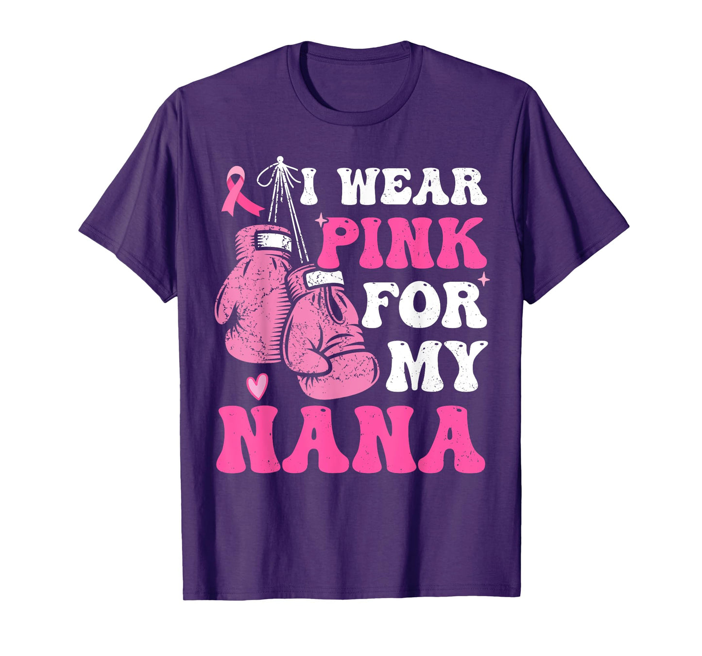 I Wear Pink For My Nana Breast Cancer Awareness Grandma Kids T-Shirt