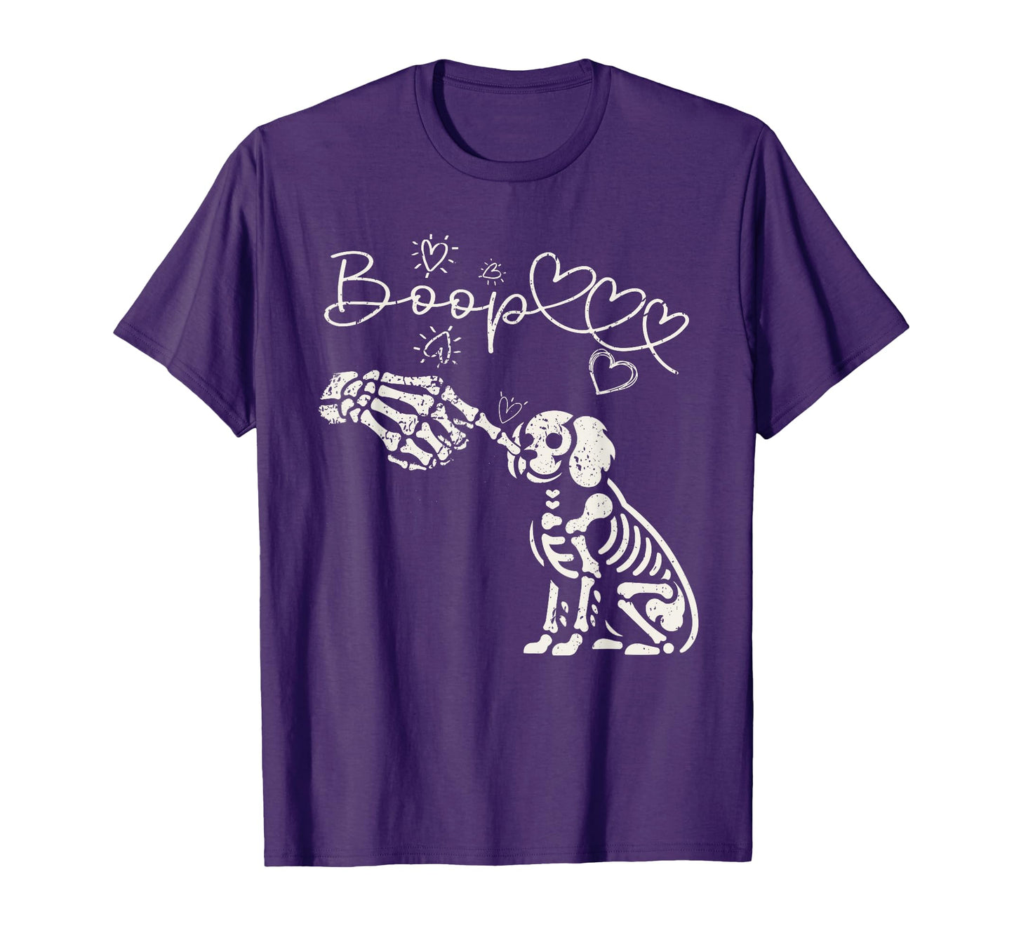 Spooky Skeleton Hand Touch Nose Cavalier King Charles Boop T-Shirt