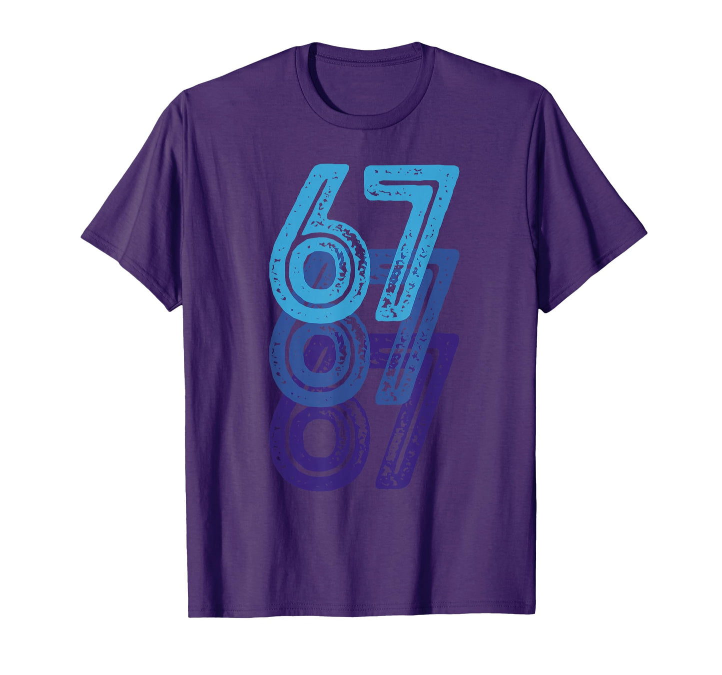 Number 67 Blue Best Classic College Style Birthday Funny T-Shirt