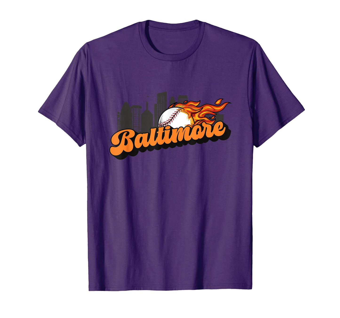 Baltimore Baseball Vintage City Skyline Retro Baseball Lover T-Shirt