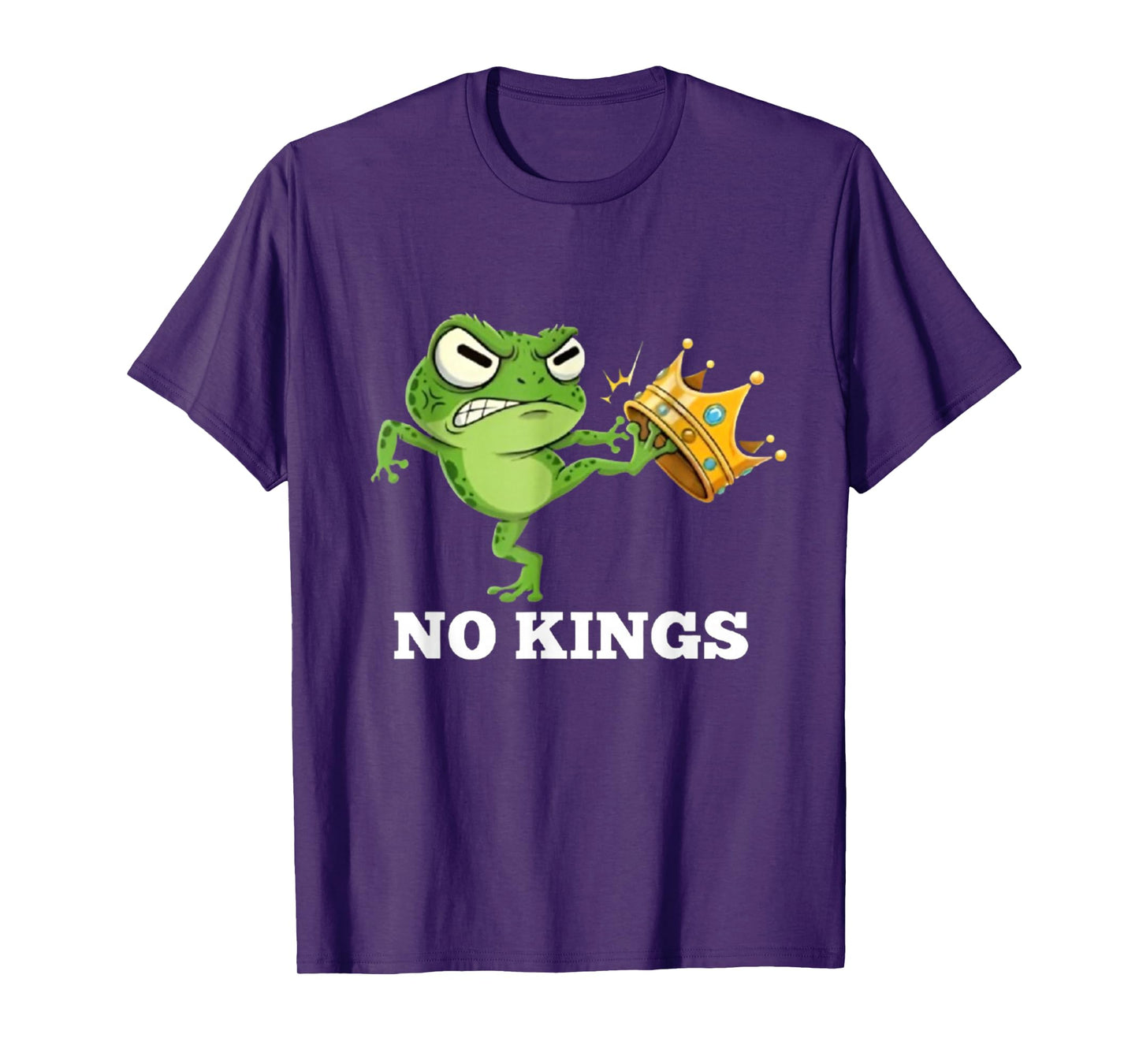 Angry Frog No Kings Since 1776 Funny America Design Humor T-Shirt