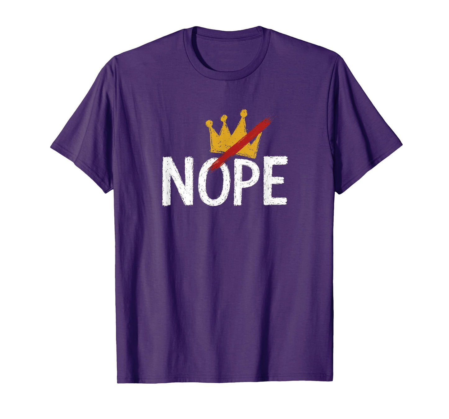 Nope No Kings Red Slash White Crown Graffiti Street Art T-Shirt