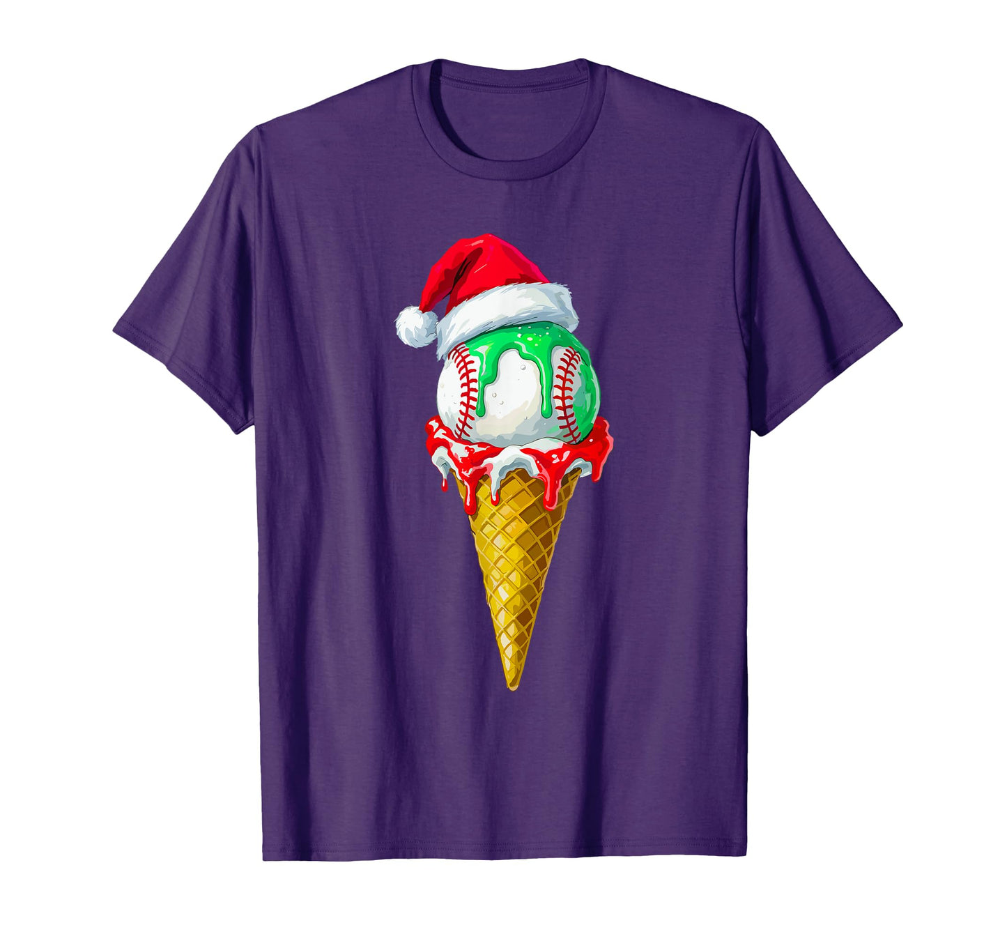 Ice Cream Drip Baseball Christmas Baseball Drip for Boys T-Shirt