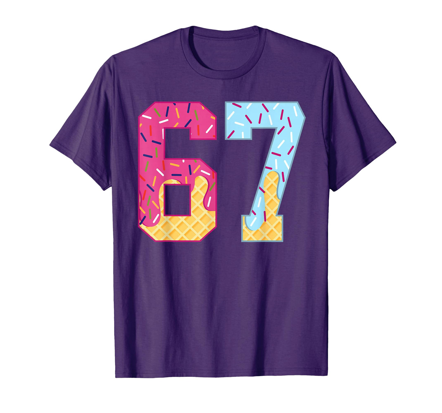 67 Ice Cream Drip Meme Six Seven Gen Alpha Slang T-Shirt