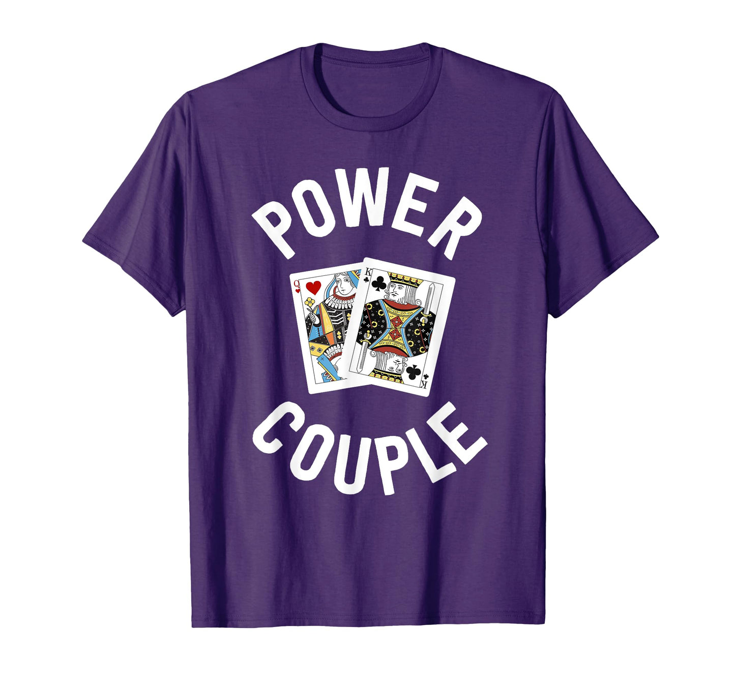 Gifts for Card Players Women Power Couple King Queen T-Shirt