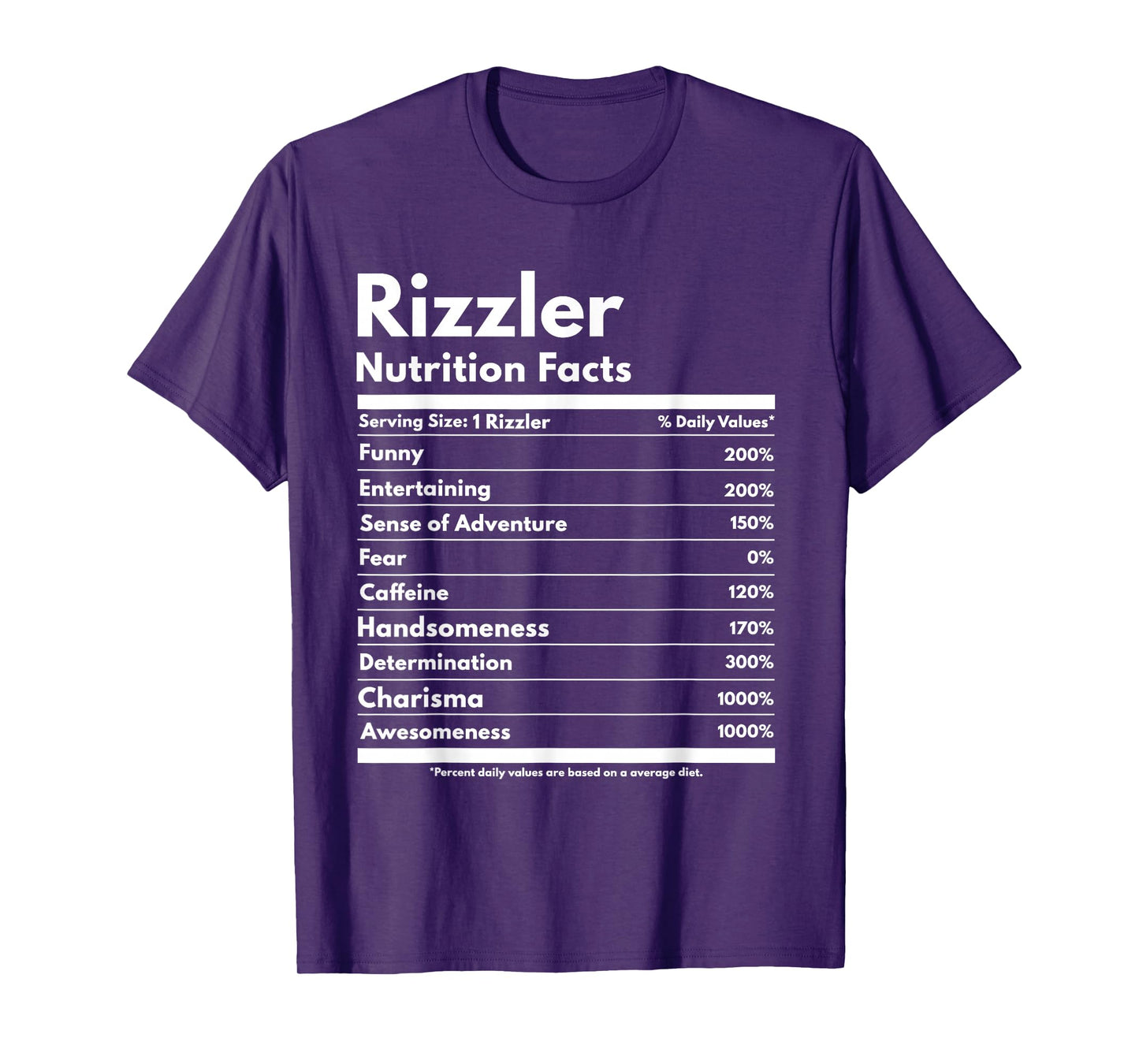 Rizzler Nutrition Facts W Rizz Sayin Rizz Funny Rizzler T-Shirt