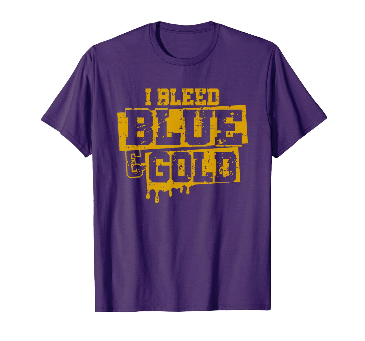 I Bleed Blue and Gold Game Day Group School Football Sports T-Shirt