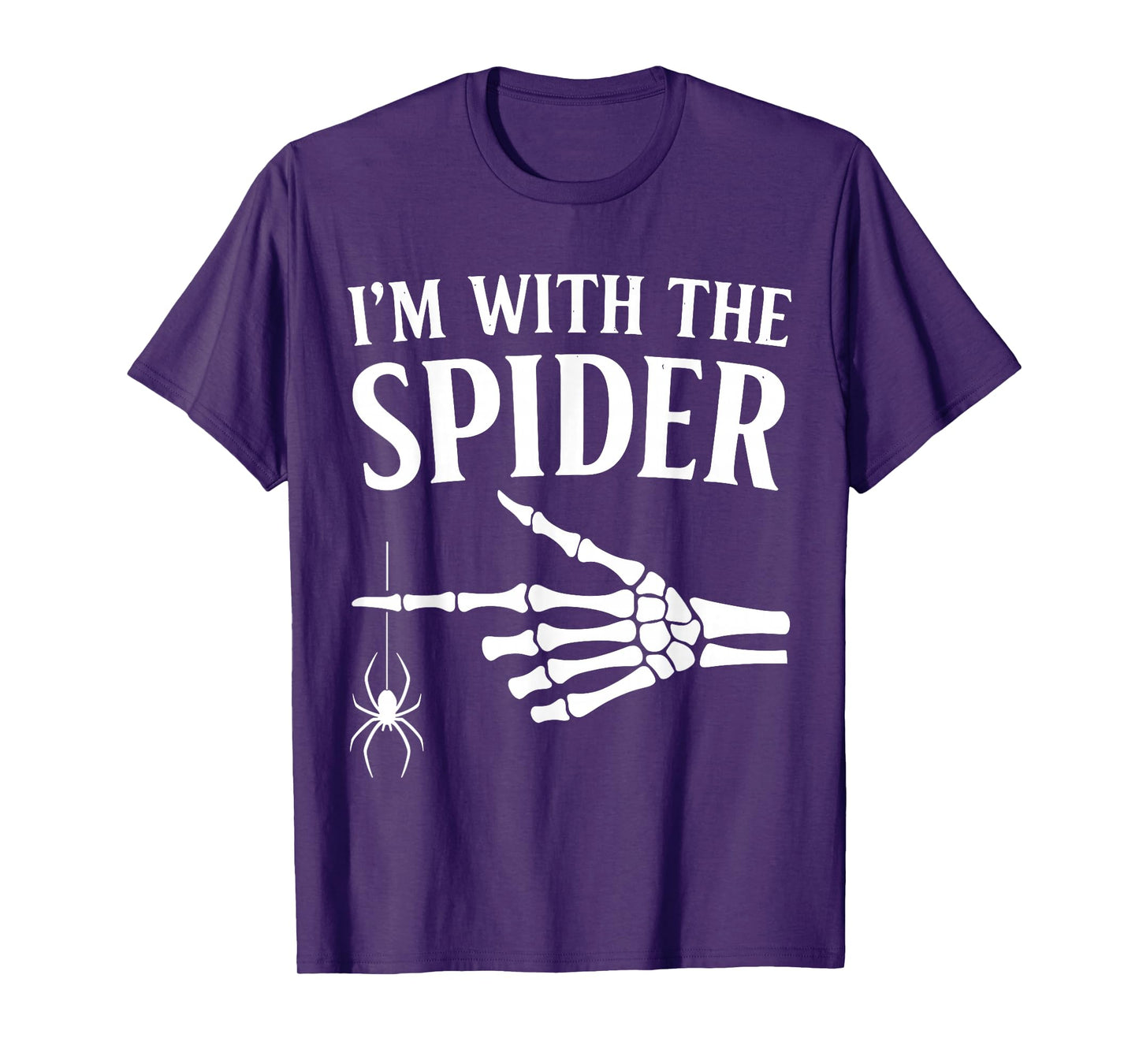 I’m with The Spider Shirt, Funny Halloween Skeleton Hand T-Shirt