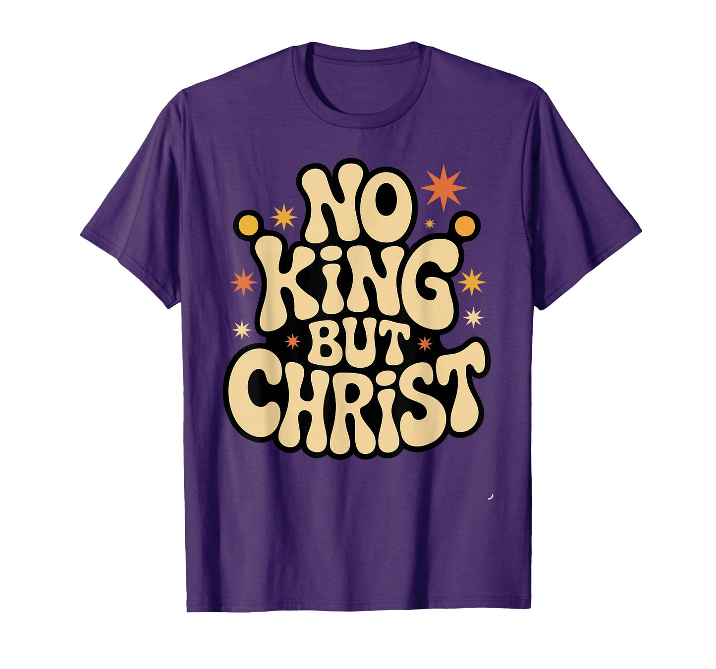 No King but Christ Retro Christian Faith Design T-Shirt