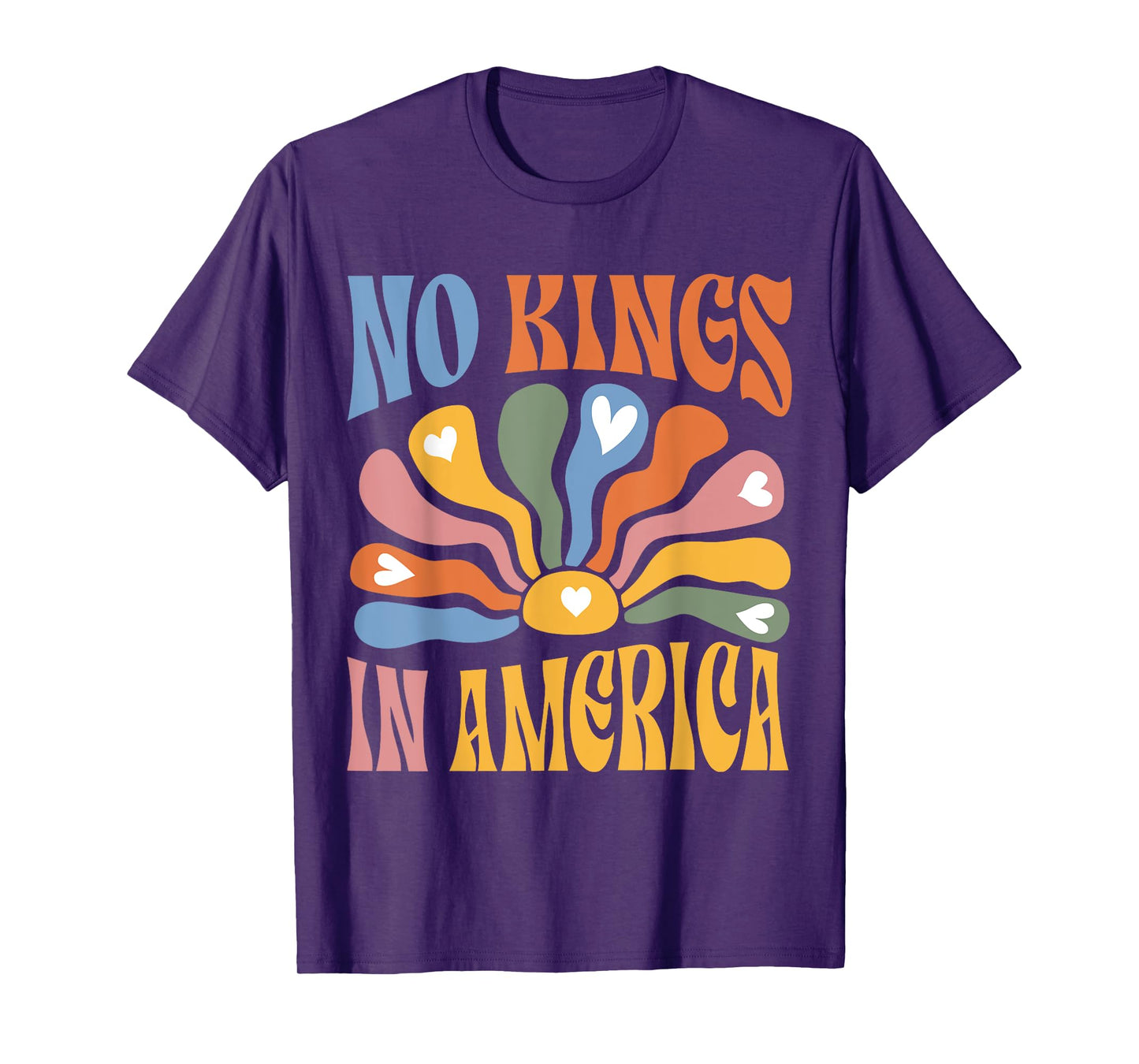 Vintage No Kings In America Boho Floral Quote Women T-Shirt