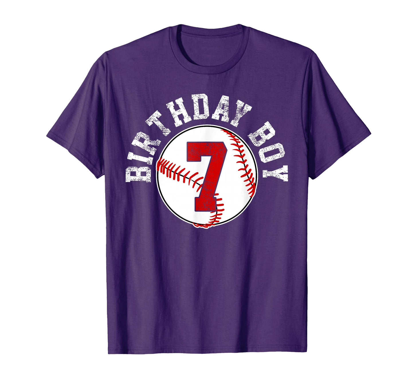 Baseball 7th Birthday Party 7 Years Old Gift T-Shirt